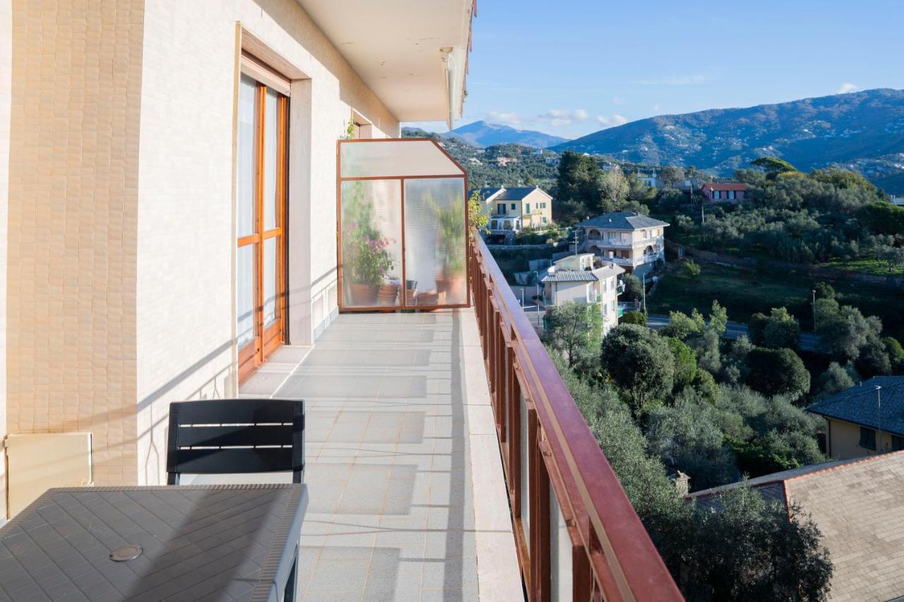 093 - Casa Panorama, Vista Mare E Vista Portofino, 500 Metri Centro Di Chiavari, Posto Auto Gratis Incluso Apartamento Exterior foto